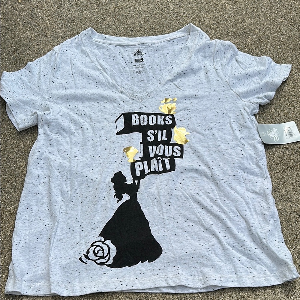 Disney Gray and Black Short Sleeve Tees size large